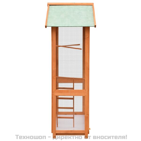 Клетка за птици, чам и ела масив, 125,5x59,5x164 см