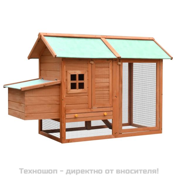 Къща за пилета, чам и ела масив, 170x81x110 см