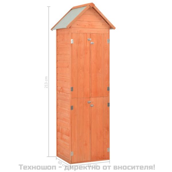 Градински шкаф за съхранение, 71x60x213 см, дърво