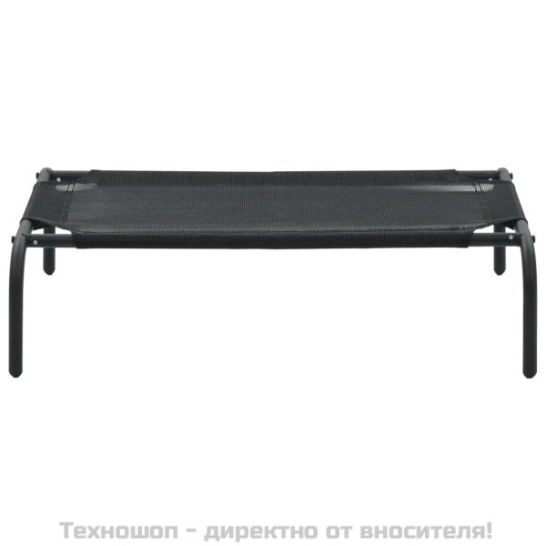 Повдигнато легло за кучета, черно, S, textilene