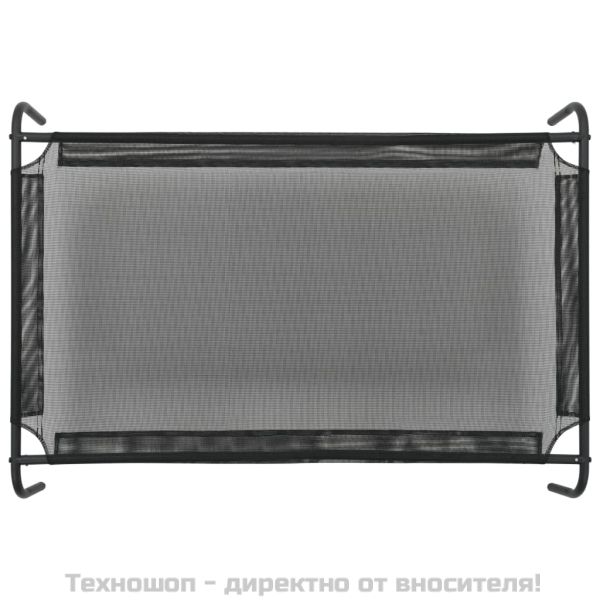 Повдигнато легло за кучета, черно, L, textilene