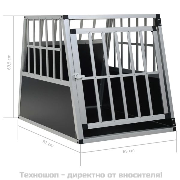 Кучешка клетка с една врата, 65x91x69,5 см