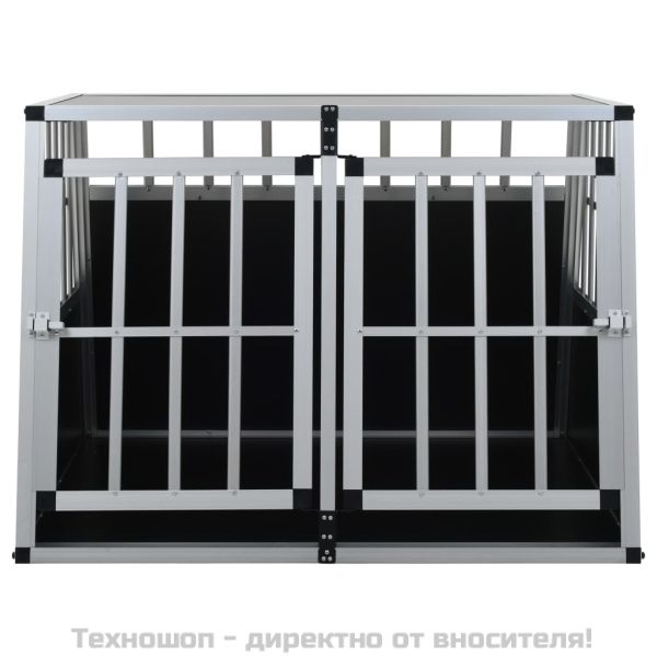 Кучешка клетка с две врати, 94x88x69 см