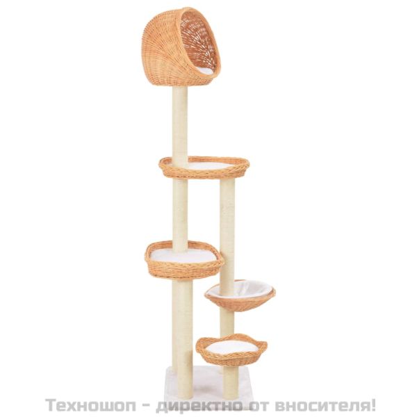 Котешко дърво със сизален стълб, естествен цвят, върба