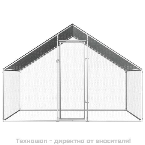 Птичарник на открито, 2,75x2x1,92 м, поцинкована стомана