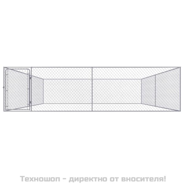 Дворна клетка за кучета, поцинкована стомана, 4x4x1 м