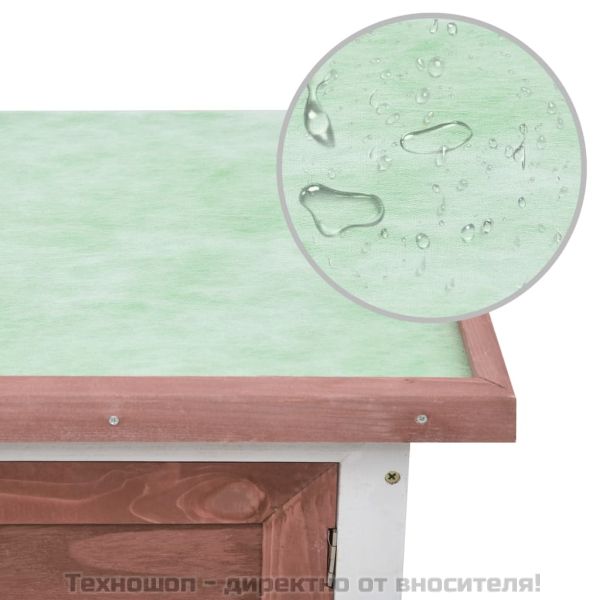 Външна клетка за зайци, 1 отделение, кафява, дърво