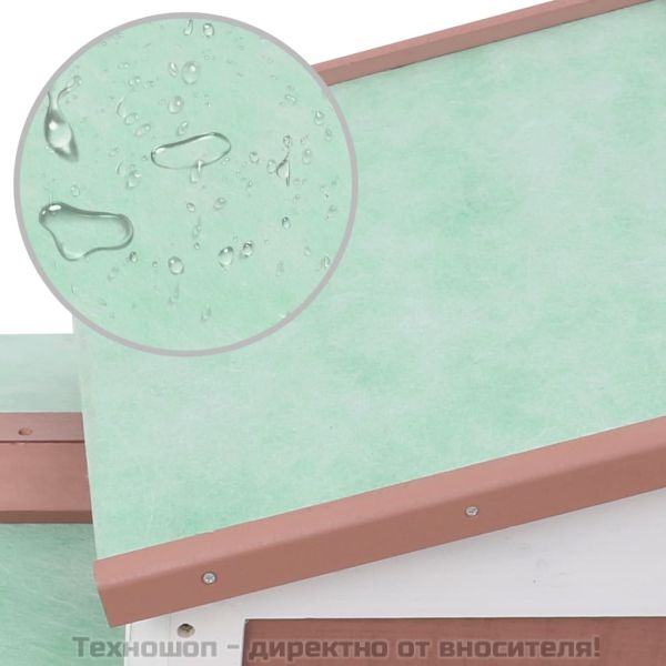 Външна голяма клетка за зайци кафяво и бяло 145x45x84 см дърво