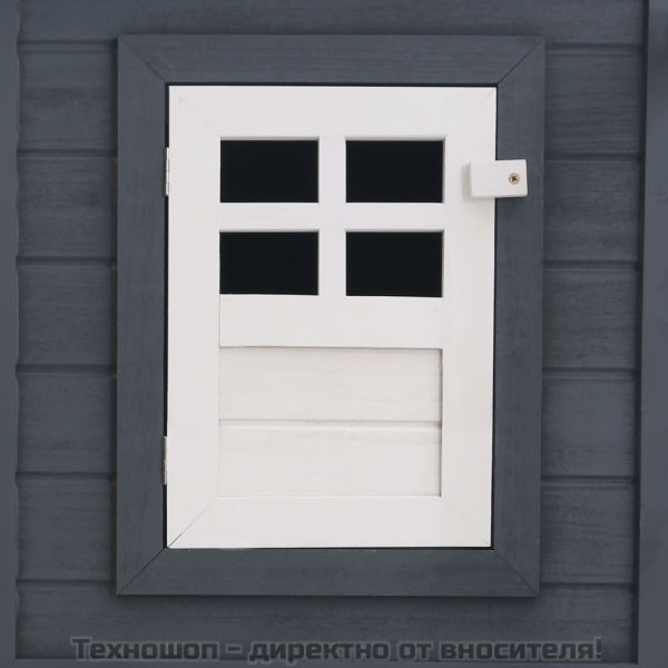 Кокошарник за открито с 1 отделение за яйца, сив, дървен