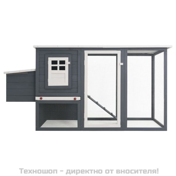 Кокошарник за открито с 1 отделение за яйца, сив, дървен