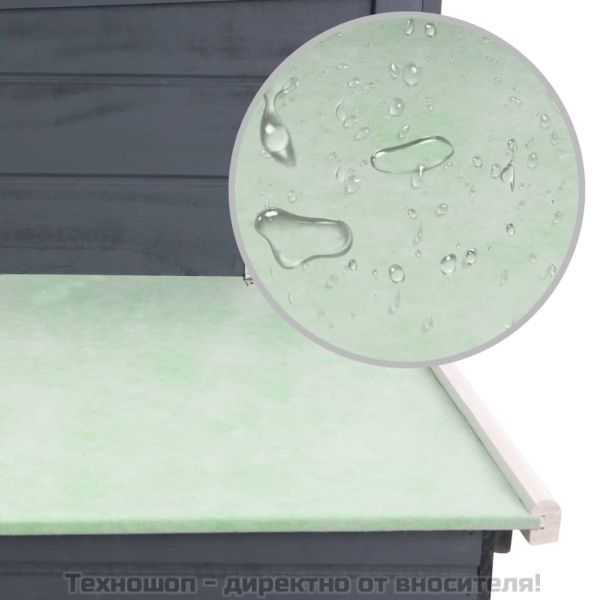 Кокошарник за открито с 1 отделение за яйца, сив, дървен