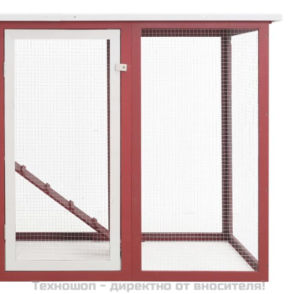 Кокошарник за открито с 1 отделение за яйца, червен, дървен