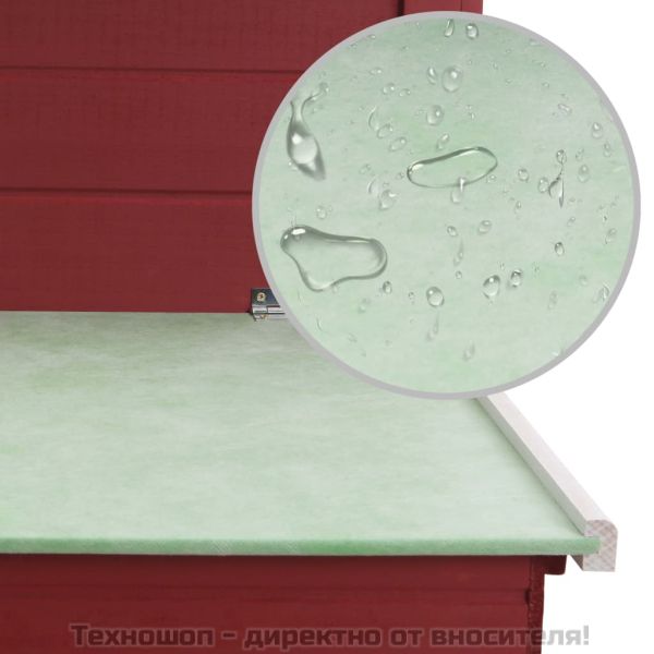 Кокошарник за открито с 1 отделение за яйца, червен, дървен