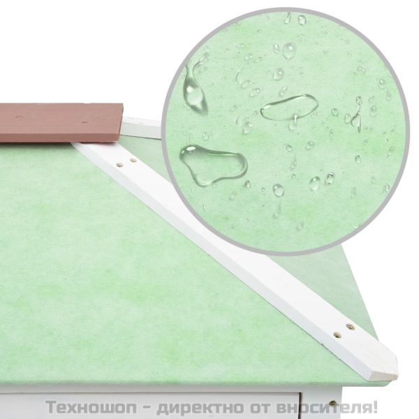 Клетка за зайци на две нива, кафява, дърво