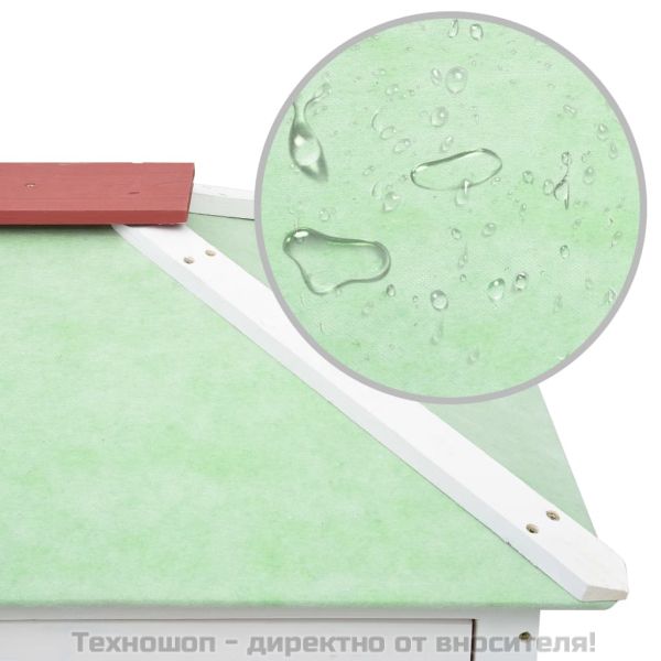 Клетка за зайци на две нива, червена, дърво