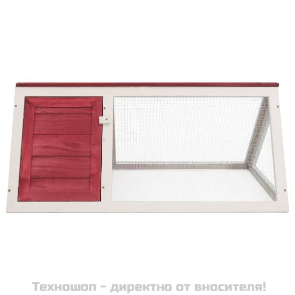 Клетка за зайци, червена, дърво