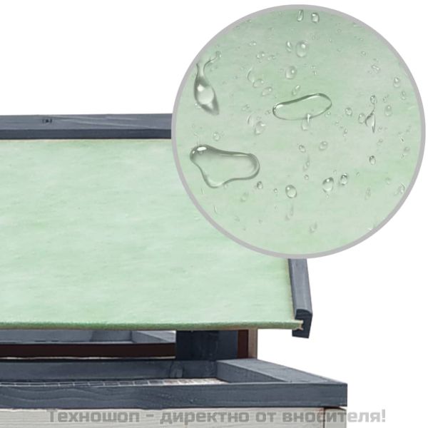 Клетка за зайци, сива, 310x70x87 см, чам и ела масив