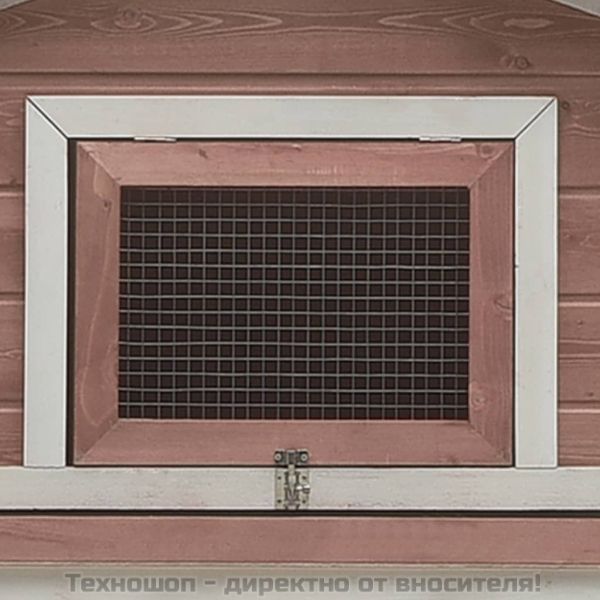 Клетка за зайци, мока, 310x70x87 см, чам и ела масив