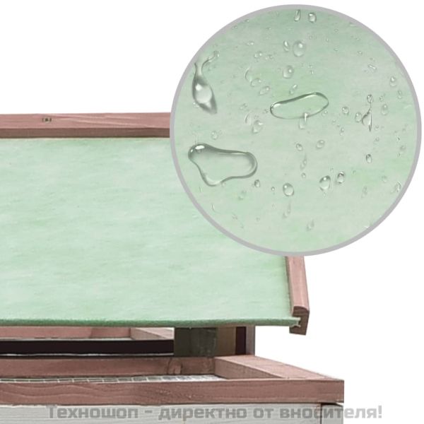 Клетка за зайци, мока, 310x70x87 см, чам и ела масив