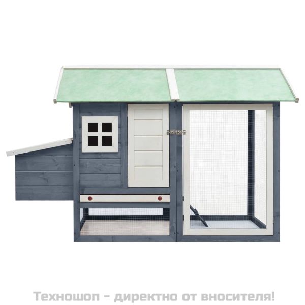 Клетка за пилета, сива, 170x81x110 см, чам и ела масив