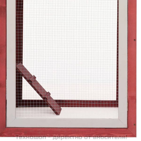 Клетка за пилета, червена, 170x81x110 см, чам и ела масив