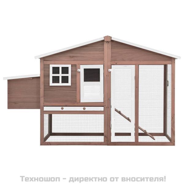 Птичарник с места за гнездене, мока и бяло, масивен чам