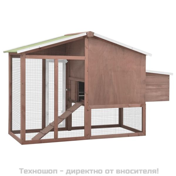 Птичарник с места за гнездене, мока и бяло, масивен чам