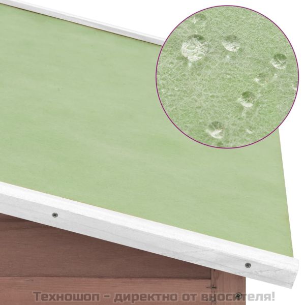 Птичарник с места за гнездене, мока и бяло, масивен чам