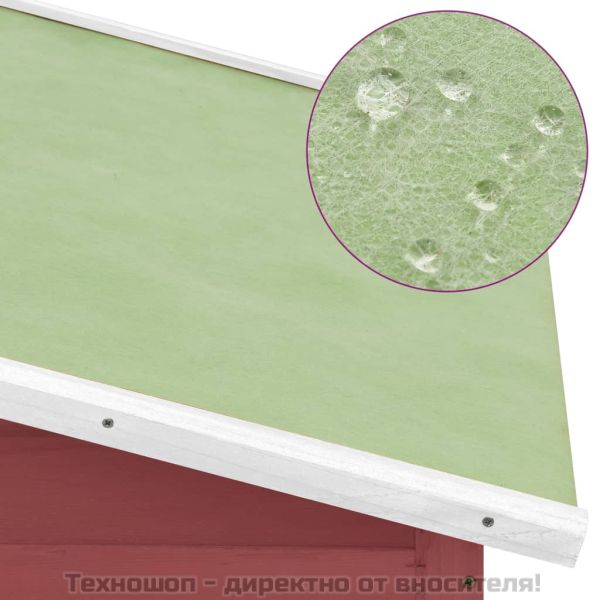 Птичарник с места за гнездене, червено и бяло, масивен чам