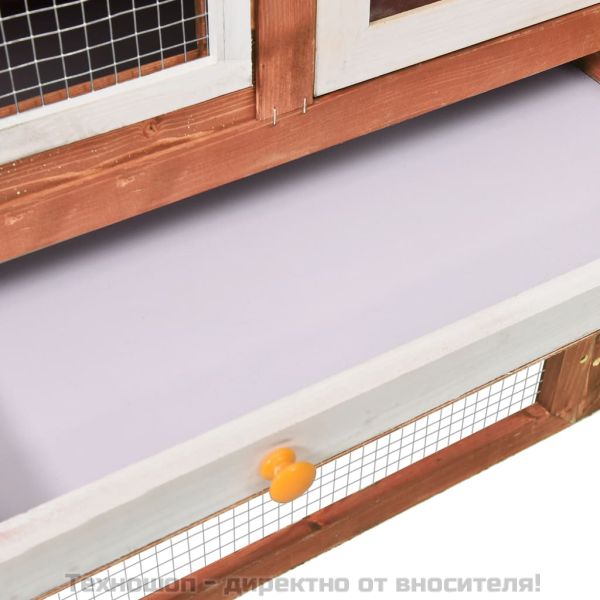 Клетка за зайци, 140x63x120 см, чам масив