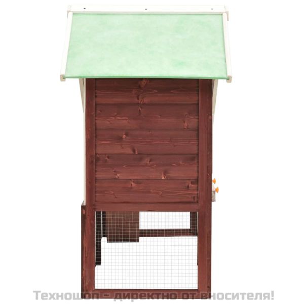 Клетка за зайци, мока и бяло, 140x63x120 см, чам масив