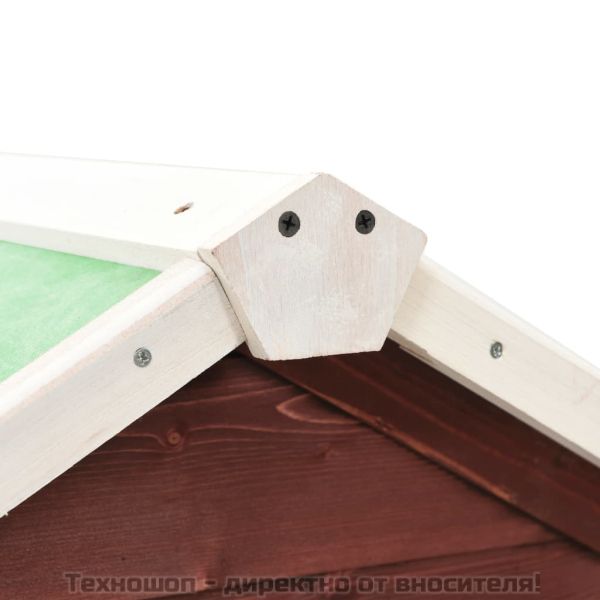 Клетка за зайци, мока и бяло, 140x63x120 см, чам масив