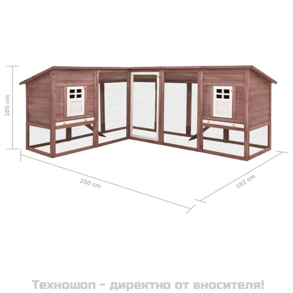 Външна клетка за зайци с пътечка, мока и бяло, чам масив