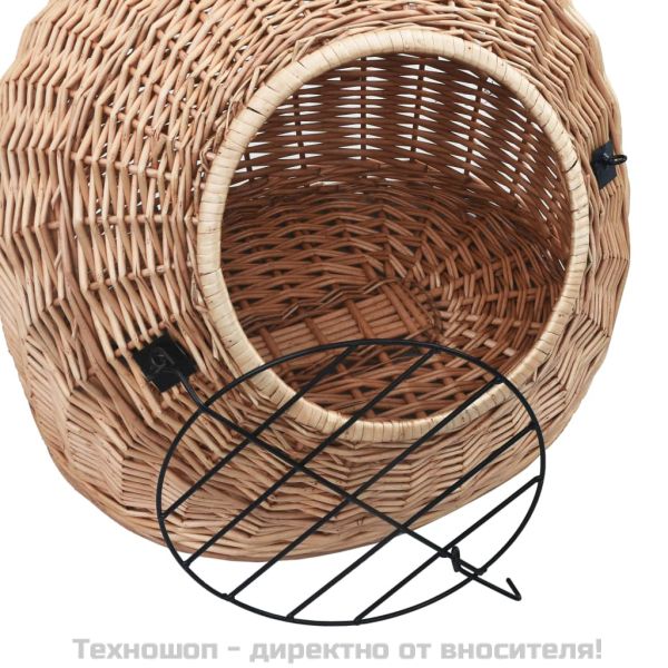 Транспортен кош за котки, 50x42x40 см, естествена върба