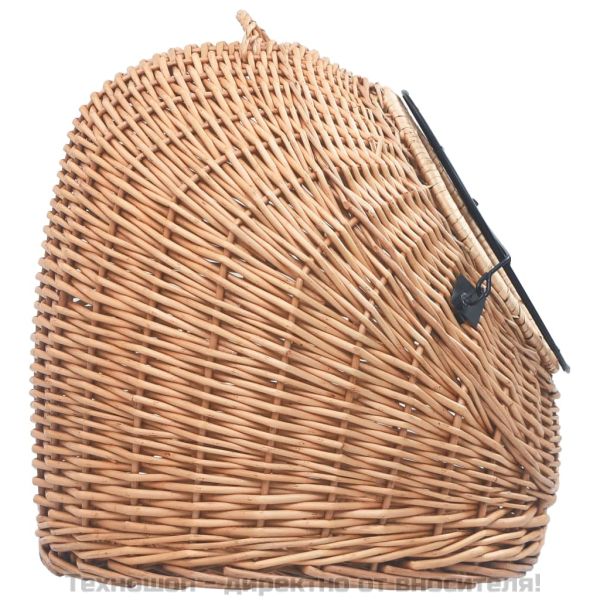 Транспортен кош за котки, 50x42x40 см, естествена върба