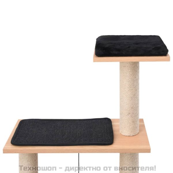 Котешко дърво със сизалени стълбове, подложка, 123 см