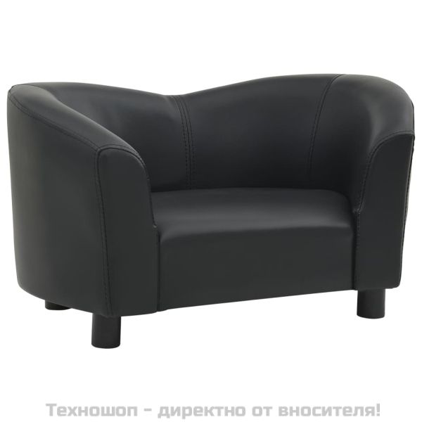 Кучешки диван, черен, 67x41x39 см, изкуствена кожа