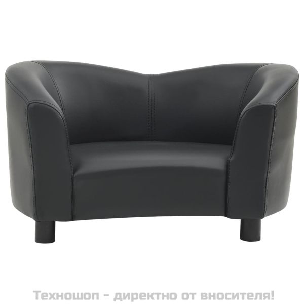 Кучешки диван, черен, 67x41x39 см, изкуствена кожа