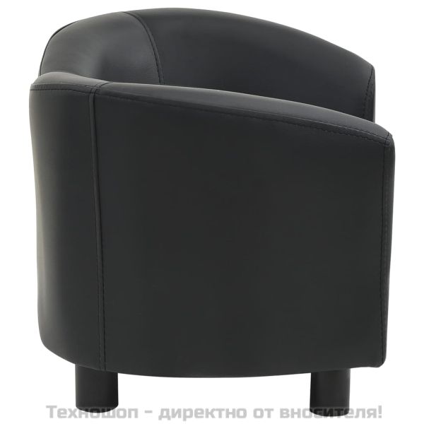 Кучешки диван, черен, 67x41x39 см, изкуствена кожа