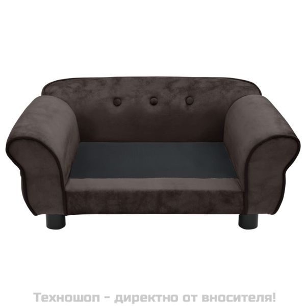 Диван за кучета, кафяв, 72x45x30 см, плюш