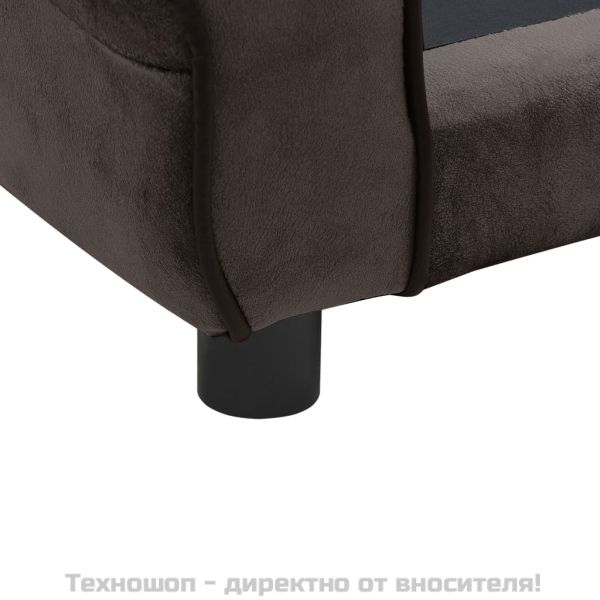 Диван за кучета, кафяв, 72x45x30 см, плюш