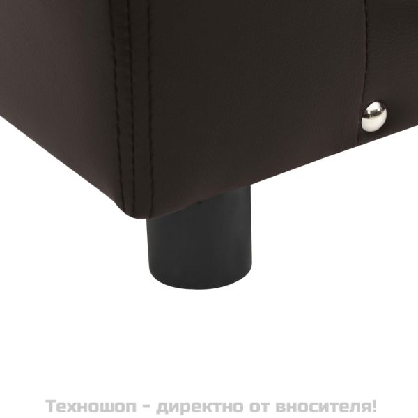 Кучешки диван, кафяв, 81x43x31 см, плюш и изкуствена кожа