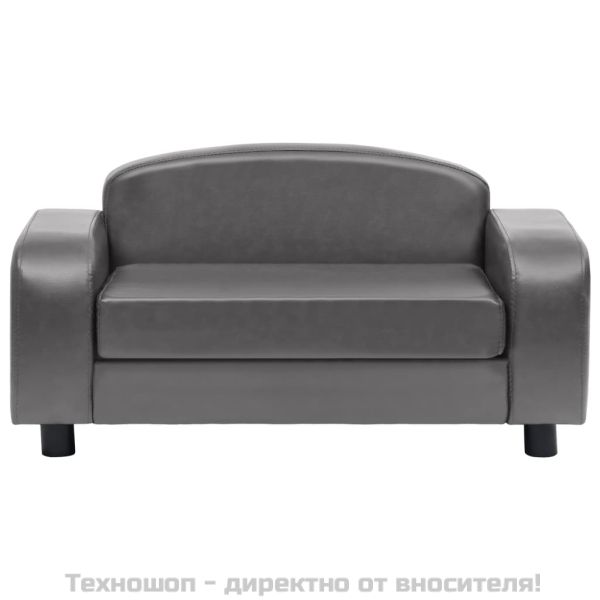 Кучешки диван, сив, 80x50x40 см, изкуствена кожа