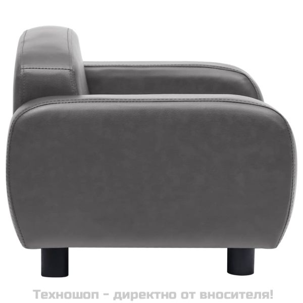 Кучешки диван, сив, 80x50x40 см, изкуствена кожа