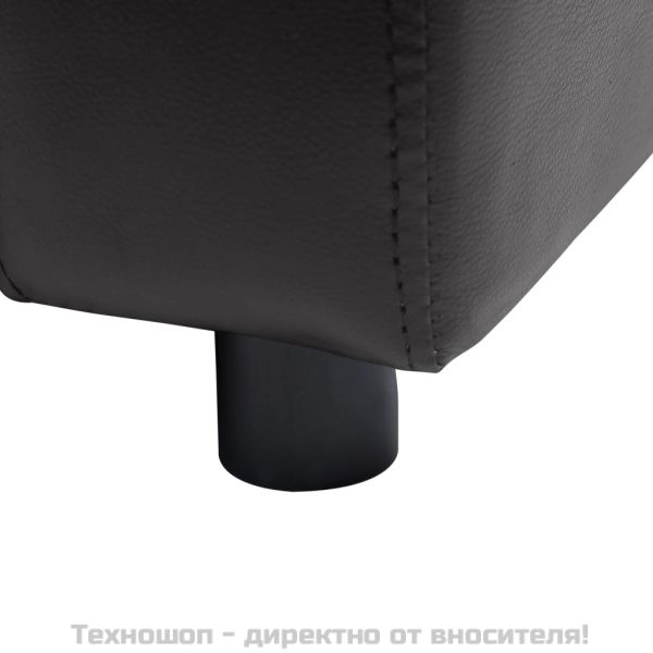 Кучешки диван, черен, 80x50x40 см, изкуствена кожа