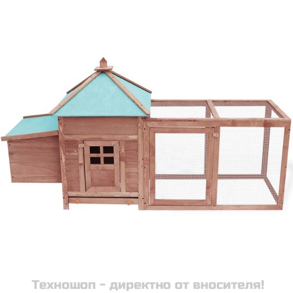 Птичарник с места за гнездене, мока, 190x72x102 см, масивен чам