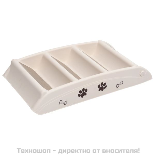 Сгъваеми стълби за кучета, кремави, 62x40x49,5 см