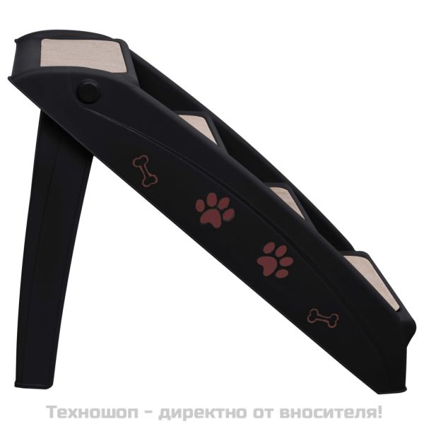 Сгъваеми стълби за кучета, черни, 62x40x49,5 см