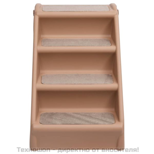 Сгъваеми стълби за кучета, кафяви, 62x40x49,5 см