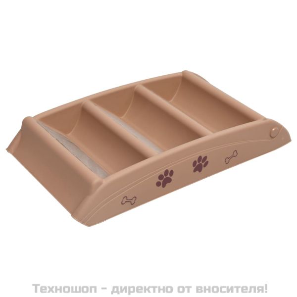 Сгъваеми стълби за кучета, кафяви, 62x40x49,5 см